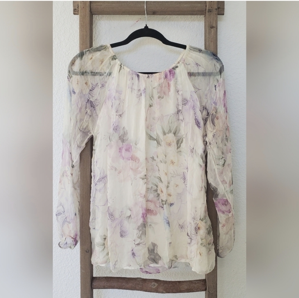 100% silk floral blouse
